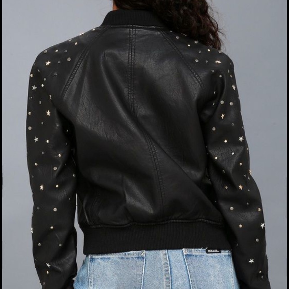Blank NYC Faux Leather Bomber Jacket